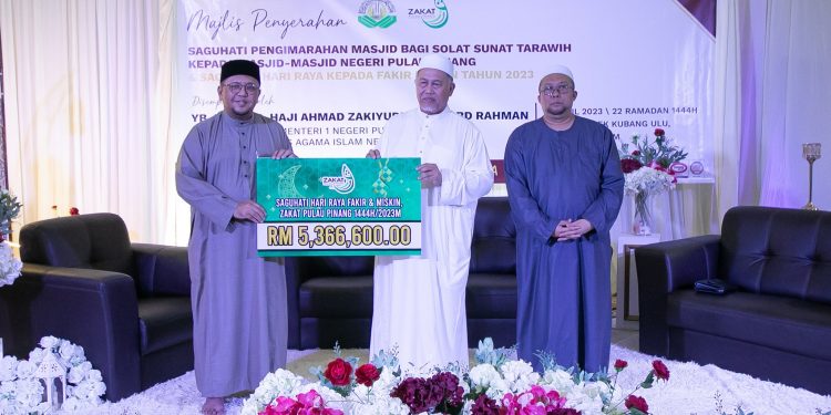 13 APRIL 2023 – SAGUHATI HARI RAYA KEPADA FAKIR MISKIN DAN SAGUHATI PENGIMARAHAN MASJID BAGI SOLAT TARAWIKH KEPADA MASJID-MASJID NEGERI PULAU PINANG